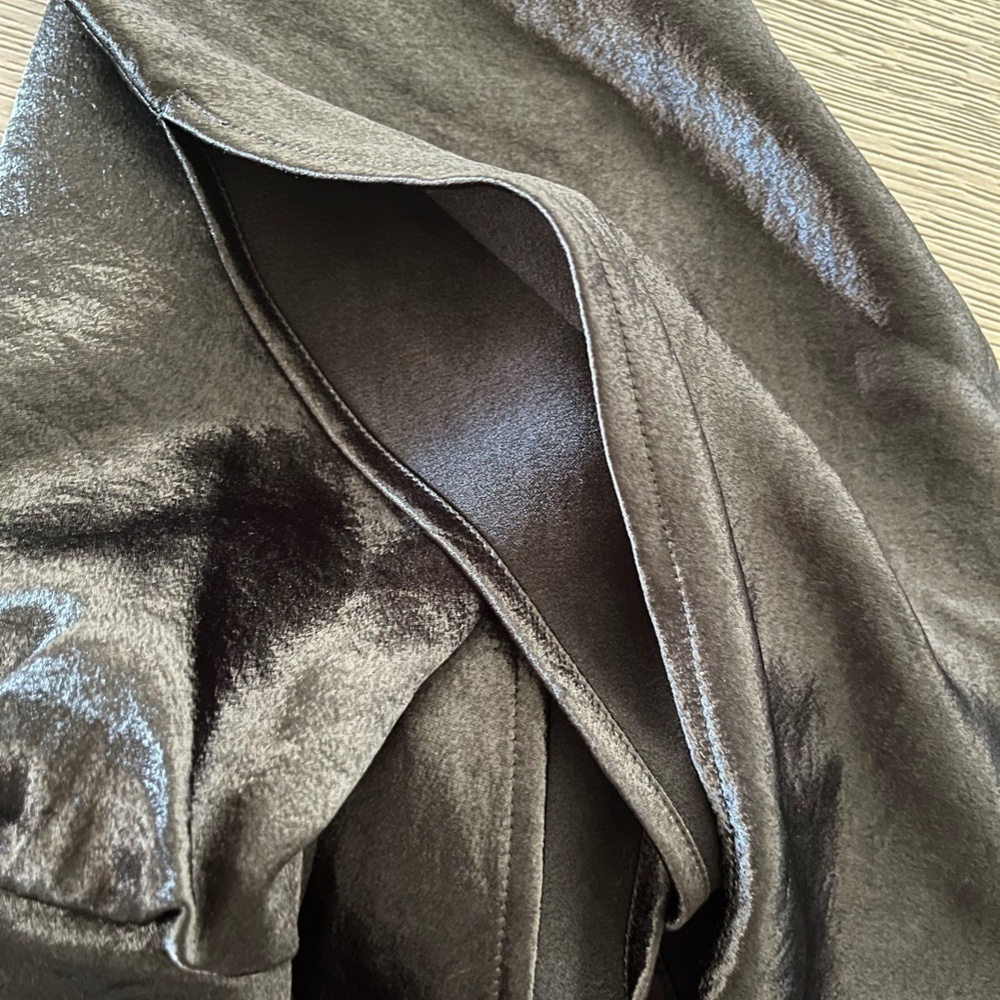 BANANA REPUBLIC | Luxury Evening Boatneck Satin Sheen Mini Dress Black | Size 2 - Picture 8 of 8